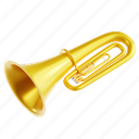 tuba, musical instrument, brass instrument, oktoberfest, music, 3d icon, 3d illustration, 3d render 