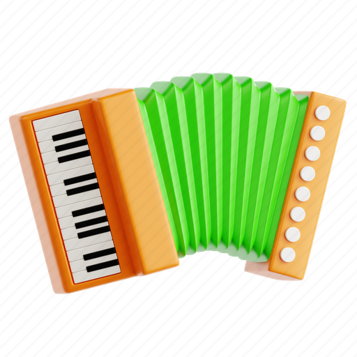 Accordion, musical instrument, folk music, oktoberfest, entertainment, 3d icon, 3d illustration 3D illustration - Download on Iconfinder