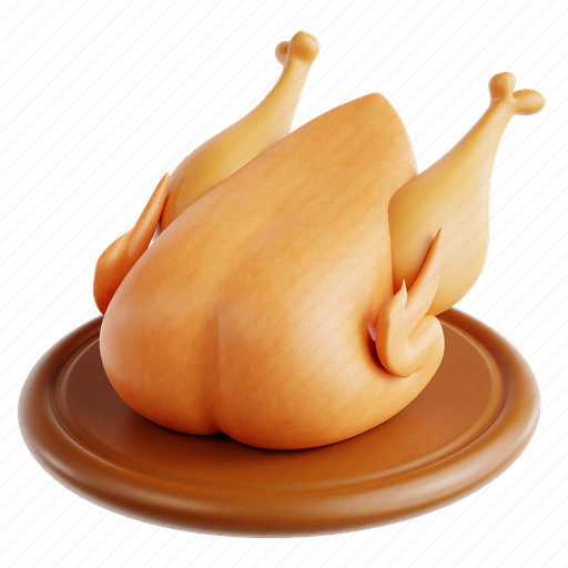 Roasted, chicken, roasted chicken, grilled meat, oktoberfest, delicious, 3d icon 3D illustration - Download on Iconfinder