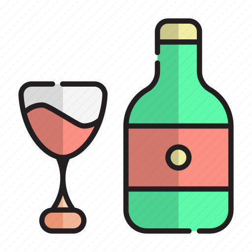 Alcohol, beverage, bottle, drink, oktoberfest, wine, wineglass icon - Download on Iconfinder