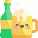 beer, drink, bottle, mug