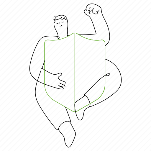 Security, shield, protection, safety, secure, antivirus, man illustration - Download on Iconfinder