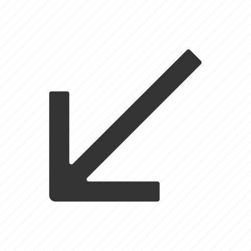 Arrow, down, left, lower left icon - Download on Iconfinder