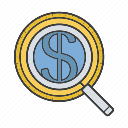 Currency, dollar, loupe, magnifier, magnifying glass, money, search icon - Download on Iconfinder