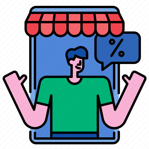 Marketplaces, online, store, ecommerce, shopping, percentage, sales icon - Download on Iconfinder