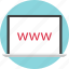 circle, laptop, online, web, website, www 