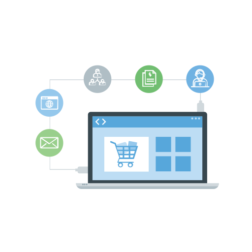 Ecommerce, integration, store, online, shop, business, cart icon - Free download