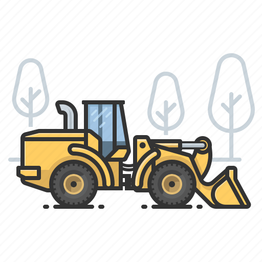 Bulldozer, earth mover, front loader, tractor icon - Download on Iconfinder