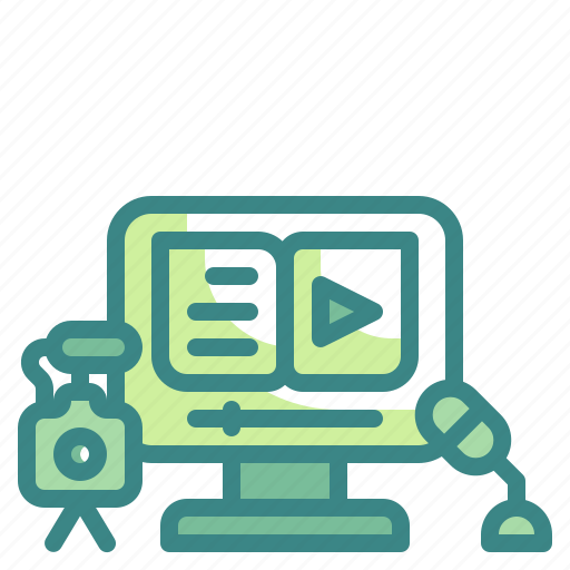 Computer, course, education, equipment, microphone, online, streaming icon - Download on Iconfinder