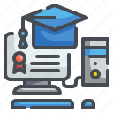 computer, course, diploma, education, learning, online, tablet