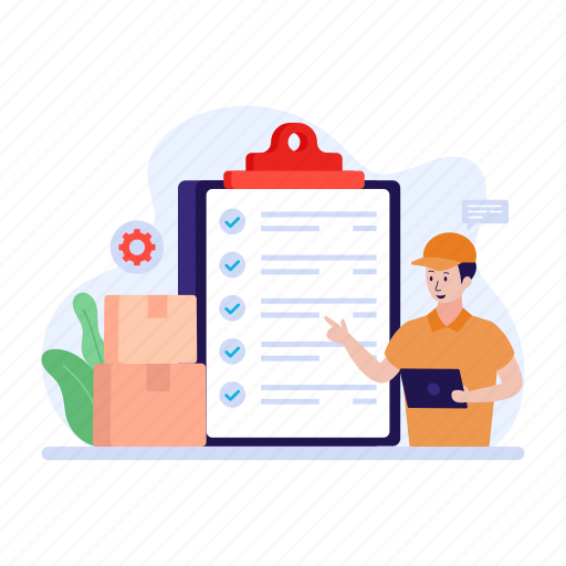 Logistic document, records management, inventory, documentation, checklist illustration - Download on Iconfinder