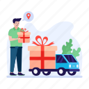 truck delivery, gift delivery, surprise, delivery, transport 