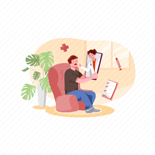 Waiting in queue, lying, online, appointment, booking, waiting room, patients illustration - Download on Iconfinder