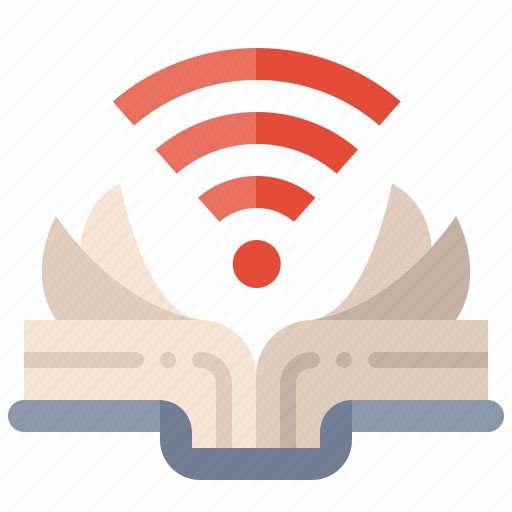 Book, wifi, wireless, online, learning, study, knowledge icon - Download on Iconfinder