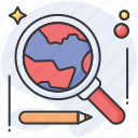 glass, magnifier, search, zoom, find, location, map, globe, global