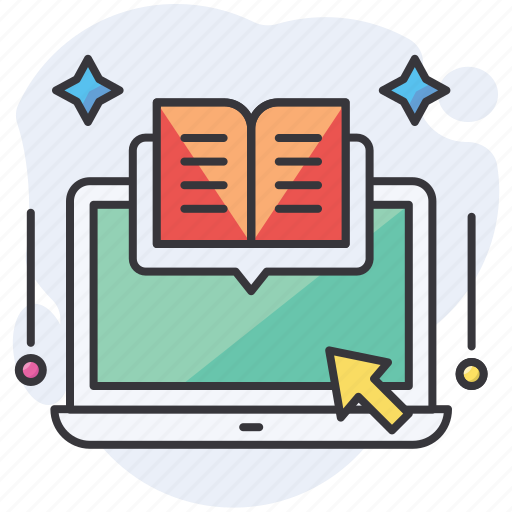 Book, education, online laptop, read, click, ebook, course icon - Download on Iconfinder