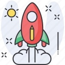 education, launch, learn, learning, missile, schooling, weapon, spaceship, startup