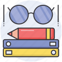 books, education, study, learn, learning, schooling, textbooks, glasses, view