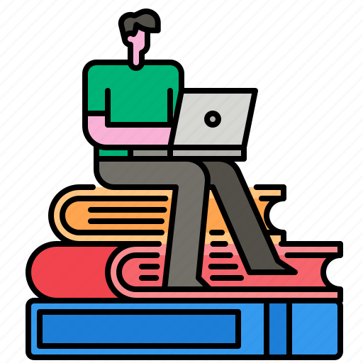 Book, learning, reading, student, study, man, concept icon - Download on Iconfinder