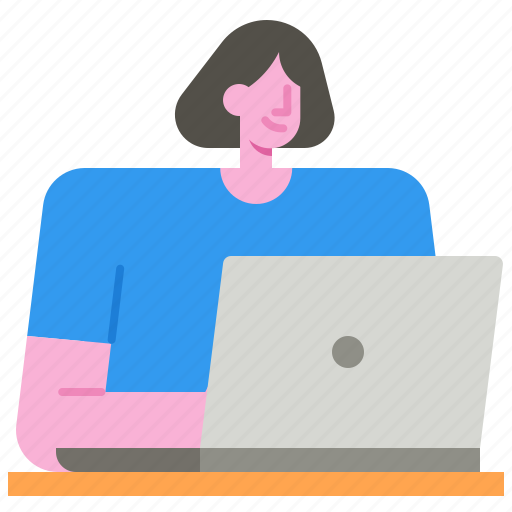 Girl, education, knowledge, laptop, learning, online, study icon - Download on Iconfinder