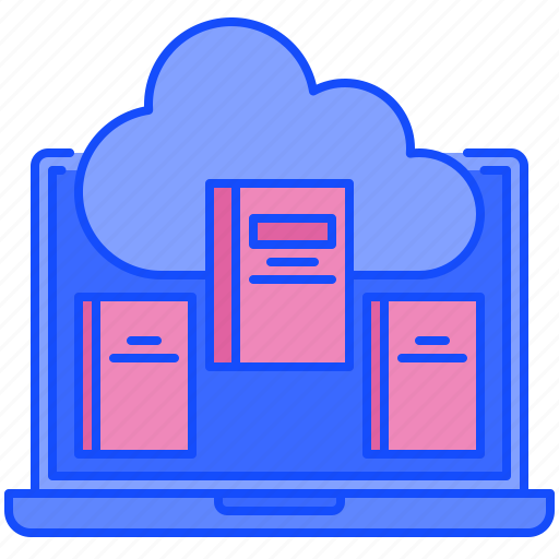 Cloud, book, download, literature, online, database, learning icon - Download on Iconfinder