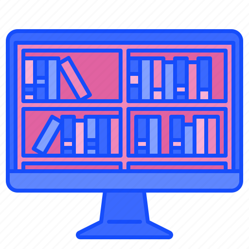 Digital, library, electronic, software, online, bookshelf icon - Download on Iconfinder
