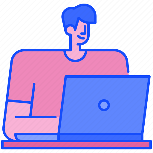 Man, education, knowledge, laptop, learning, online, study icon - Download on Iconfinder