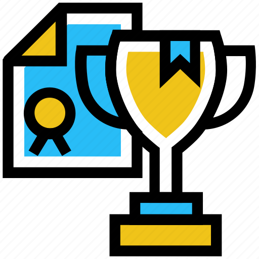Certificate, cup, diploma, education, paper, prize, school icon - Download on Iconfinder