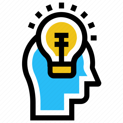 Bulb, creative, education, head, idea, light, online education icon - Download on Iconfinder
