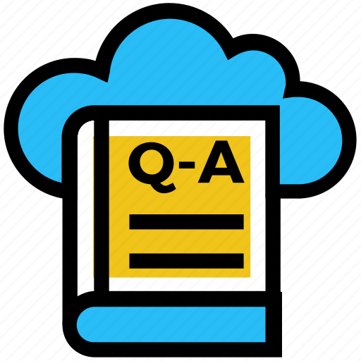 Book, cloud, education, online education, question answer book, school, study icon - Download on Iconfinder