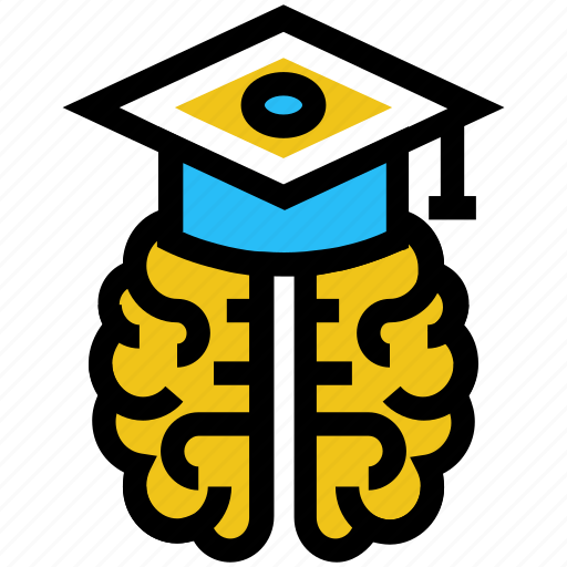 Brain, creative, diploma, education, graduation cap, knowledge, thoughts icon - Download on Iconfinder