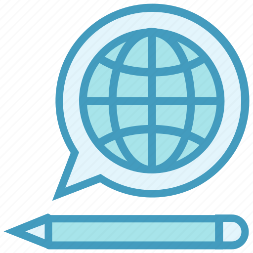Communication, education, globe, internet, online education, pencil icon - Download on Iconfinder