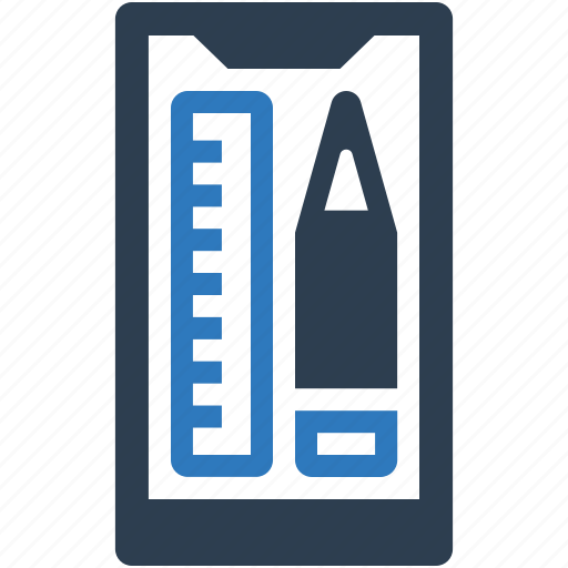 Phone, pen, mobile, ruler icon - Download on Iconfinder
