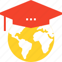 abroad, graduation, hat, internet, knowledge, online, study