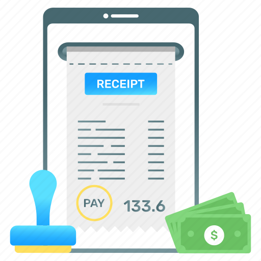 Fee receipt, online receipt, cash receipt, online bill, paid receipt icon - Download on Iconfinder