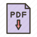 download, pdf, arrow, down, cloud, direction, extension