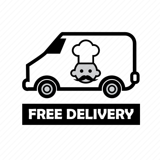 Food, free deilvery, fresh food, online order, store, van icon - Download on Iconfinder
