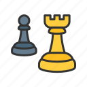chess, tactics, game, piece, king, queen, pawn