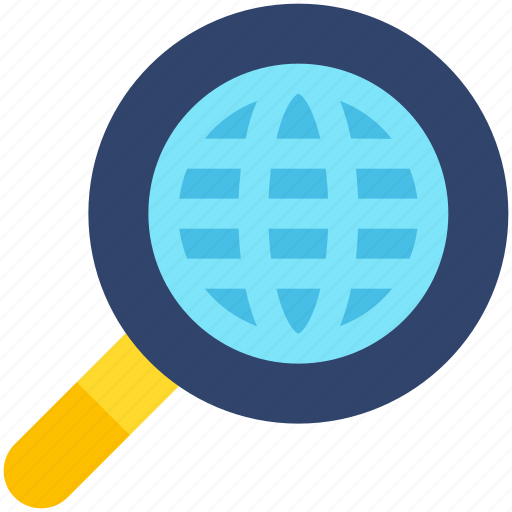 Searching, grid, planet, earth, magnifying, glass, globe icon - Download on Iconfinder
