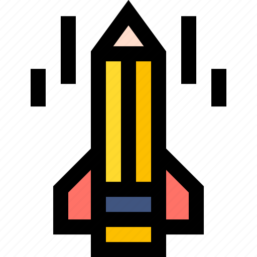 Online, learning, pencil, rocket, launch icon - Download on Iconfinder
