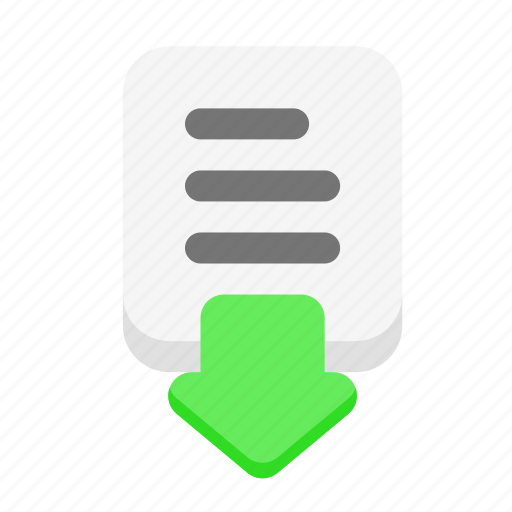 Arrow, document, down, download, file icon - Download on Iconfinder