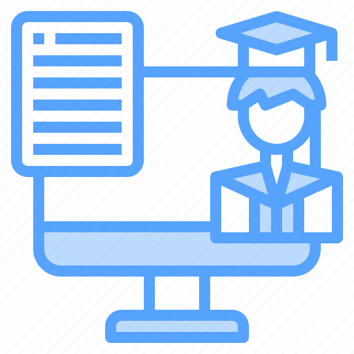 Computer, document, education, graduate, learning, online icon - Download on Iconfinder