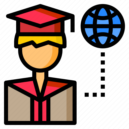 Education, global, graduate, online, student, world icon - Download on Iconfinder