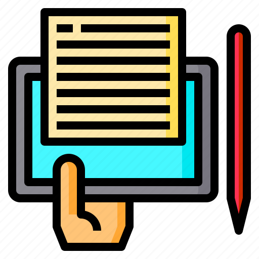 Document, hand, learning, online, pen, tablet icon - Download on Iconfinder
