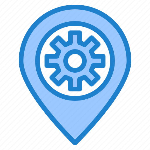 Gear, location, place, search, seo icon - Download on Iconfinder