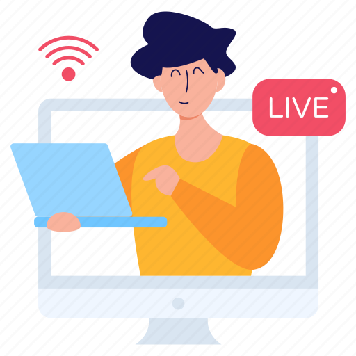 Webinar, live call, online call, video call, online meeting illustration - Download on Iconfinder