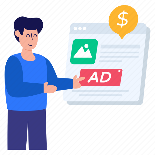 Ads payment, ads money, native advertising, native marketing, native promotion illustration - Download on Iconfinder