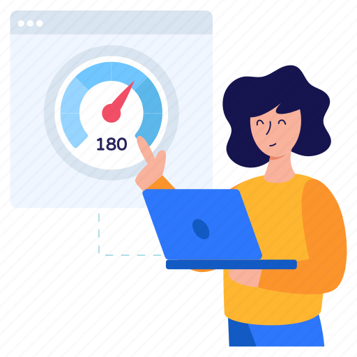 Web performance, web speed, page speed, page performance, web efficiency illustration - Download on Iconfinder