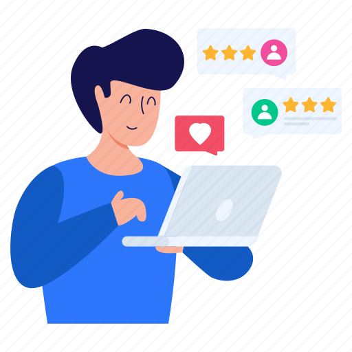 Online feedback, online customer rating, clients feedback, online client rating, online reviews illustration - Download on Iconfinder