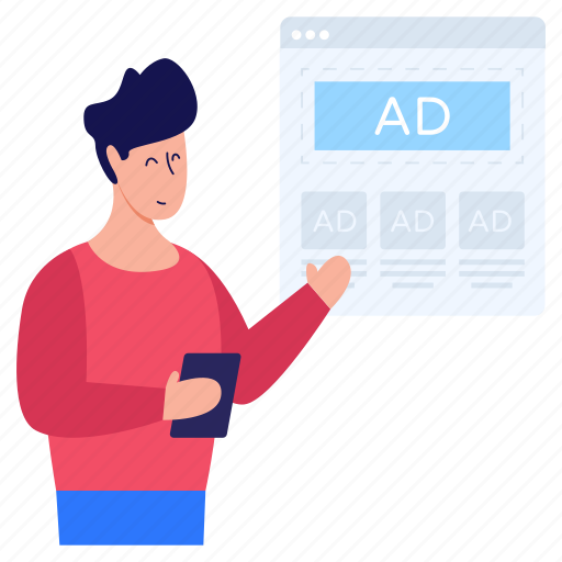 Web advertisement, web ads, web promotion, online ads, website ads illustration - Download on Iconfinder